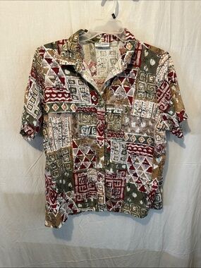 Vintage-Inspired Multi-Color Short Sleeve Shirt - Casual Men's Button-Up